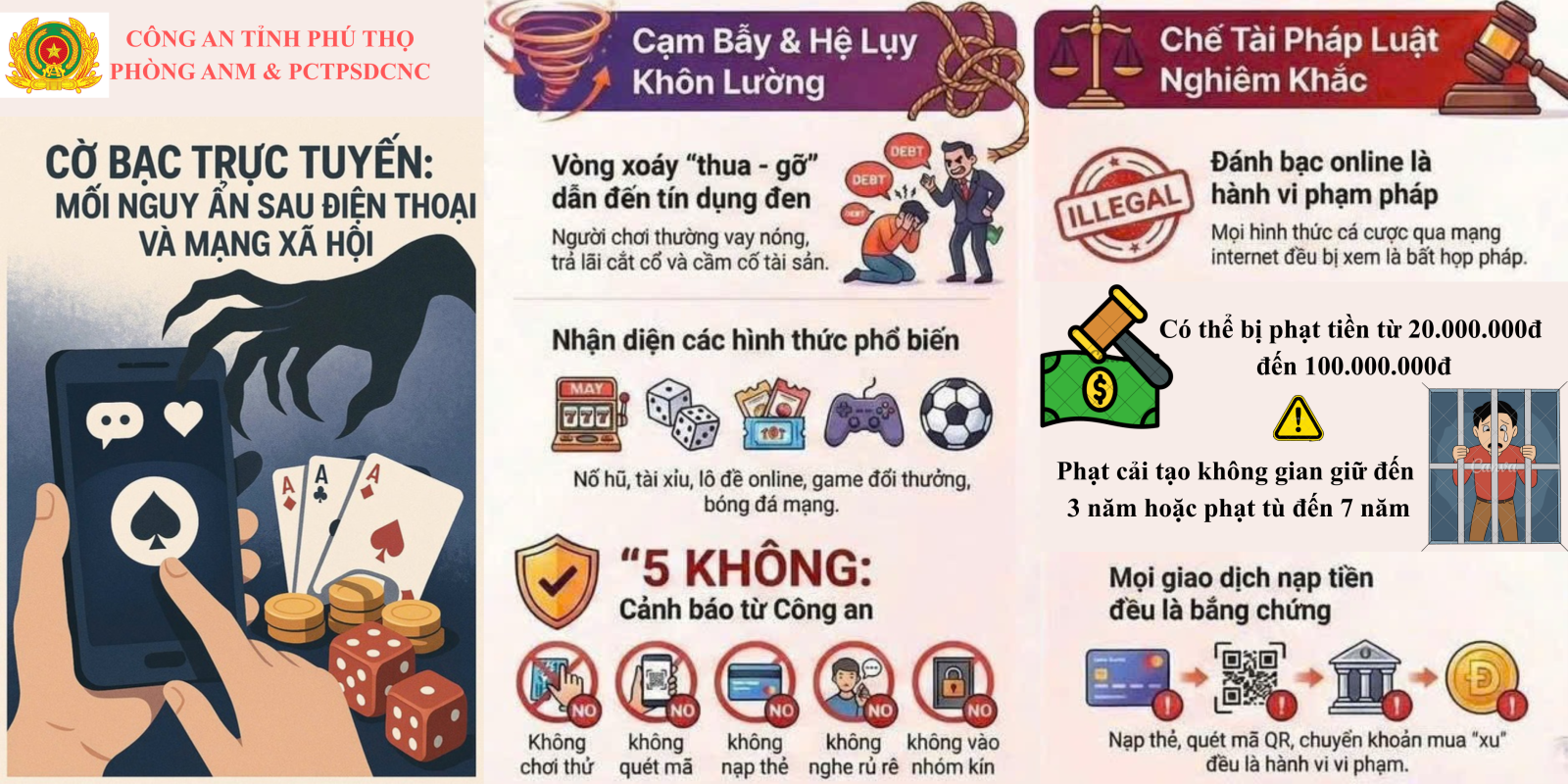 NÓI KHÔNG VỚI ĐÁNH BẠC TRÊN KHÔNG GIAN MẠNG 